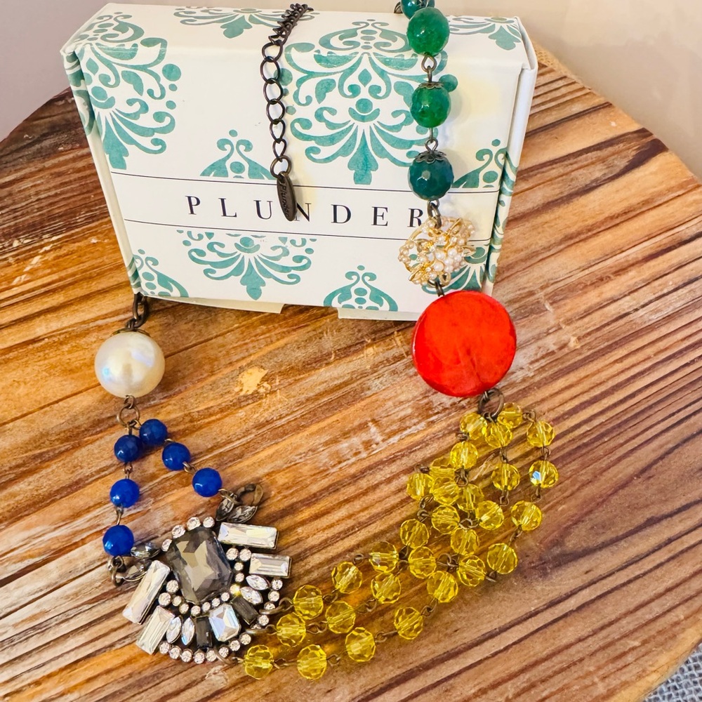 Plunder Annalee Retired Necklace - Mixed beads Antique Gold with Pearl - New